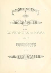Cover of: Portrait and biographical album of Jefferson and Van Buren counties, Iowa.  Containing full page portraits and biographical sketches of prominent and representative citizens of the county, together with portraits and biographies of all ... governors of the state. by 