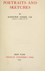 Cover of: Portraits and sketches by Edmund Gosse