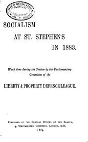 Cover of: Socialism at St. Stephen's in 1883