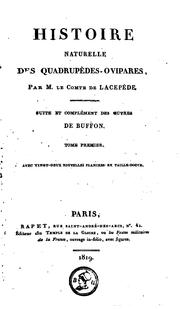 Cover of: Oeuvres complètes de Buffon by Georges-Louis Leclerc, comte de Buffon, Bernard Germain de Lacépède