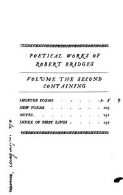 Cover of: Poetical Works of Robert Bridges