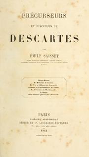 Précurseurs et disciples de Descartes by Émile Edmond Saisset