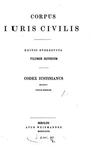 Cover of: Corpus iuris civilis