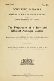 Cover of: preparation of a safe and efficient antirabic vaccine