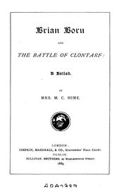 Cover of: Brian Boru and the Battle of Clontarf: A Ballad by Rebecca Helena Hime