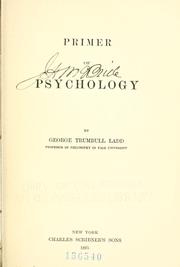 Cover of: Primer of psychology.