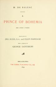 A Prince of Bohemia and other stories by Honoré de Balzac