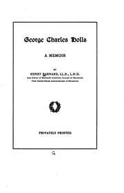 Cover of: George Charles Holls: A Memoir