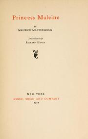 Cover of: Princess Maleine | Maurice Maeterlinck