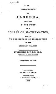 An Introduction to Algebra by Jeremiah Day