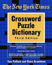 Cover of: New York Times  Crossword Dictionary, 3rd Edition (Puzzle Reference) by Tom Pulliam, Clare Grundman