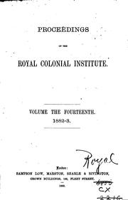 Cover of: Proceedings of the Royal Colonial Institute
