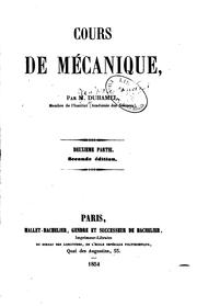 Cover of: Cours de mécanique by Jean Marie Constant Duhamel