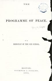 Cover of: The programme of peace. by Wright, Elizur