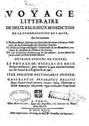 Cover of: Voyage litteraire de deux religieux Benedictins de la Congregationn de S. Maur ... Le voyage de ...