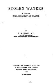 Cover of: Stolen Waters: A Page in the Conquest of Ulster by Healy, T. M.