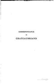 Cover of: Correspondance générale de Chateaubriand; publiée avec introduction ...