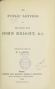 Cover of: Public letters. by Bright, John