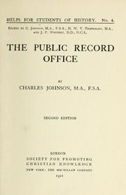 Cover of: Public record office