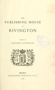 Cover of: publishing house of Rivington.