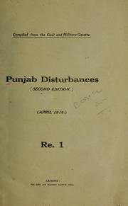 Cover of: Punjab disturbances, April 1919 by 