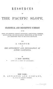 Cover of: Resources of the Pacific Slope