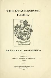 Cover of: The Quackenbush family in Holland and America by Adriana Suydam Quackenbush Andrew