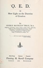 Cover of: Q.E.D.; or, New light on the doctrine of creation