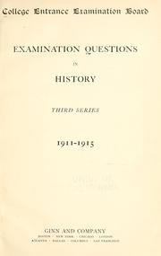 Cover of: Examination questions in history. by College Board, College Board