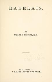 Cover of: Rabelais by Walter Besant