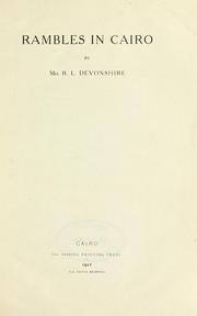 Cover of: Rambles in Cairo by Devonshire, R. L. Mrs.