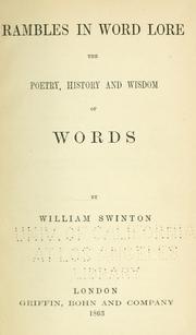 Rambles in word lore by William Swinton