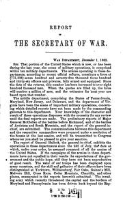 Cover of: Annual Report of the Secretary of War by United States Department of War