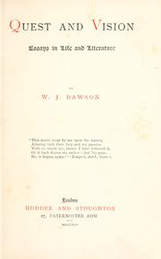 Cover of: Quest and vision by William James Dawson