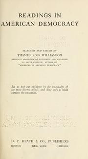 Cover of: Readings in American democracy. by Thames Williamson
