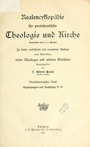 Cover of: Realencyklopädie für protestantische Theologie und Kirche by Begr. von J. J. Herzog / hrsg. von Albert Hauck, ...
