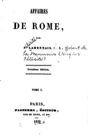 Cover of: Affaires de Rome by Félicité Robert de Lamennais, (