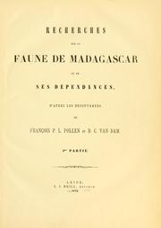 Cover of: Recherches sur la faune de Madagascar et de ses d©pendances