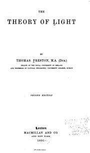 Cover of: The Theory of Light