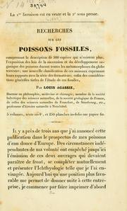 Cover of: Recherches sur les poissons fossiles ... [prospectus]