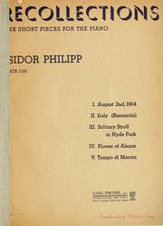 Cover of: Recollections by Isidore Edmond Philipp