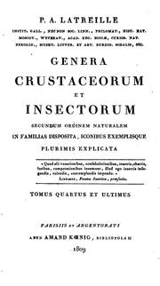 Cover of: Genera crustaceorum et insectorum: secundum ordinem naturalem in familias disposita, iconibus ...