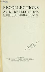 Cover of: Recollections and reflections. by Charles Edward Coles