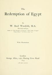 Cover of: The redemption of Egypt.