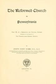 Cover of: The Reformed Church in Pennsylvania: part IX of A narrative and critical history, prepared at the request of the Pennsylvania-German Society