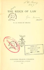 Cover of: The reign of law by George Campbell