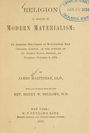 Religion as affected by modern materialism by James Martineau