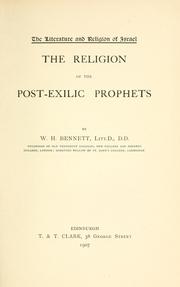 Cover of: religion of the post-exilic prophets