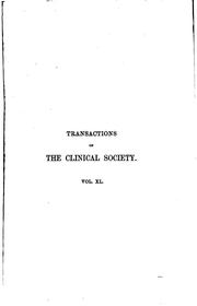 Cover of: Transactions of the Clinical Society of London by Clinical Society of London