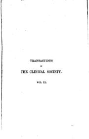 Cover of: Transactions of the Clinical Society of London by Clinical Society of London, Clinical Society of London